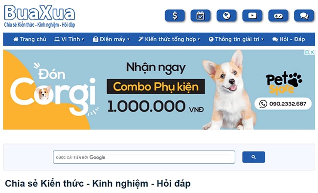 Website công nghệ hữu ích Buaxua